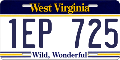 WV license plate 1EP725