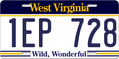 WV license plate 1EP728