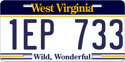 WV license plate 1EP733
