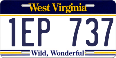 WV license plate 1EP737