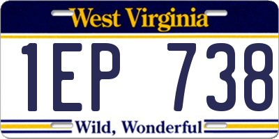 WV license plate 1EP738