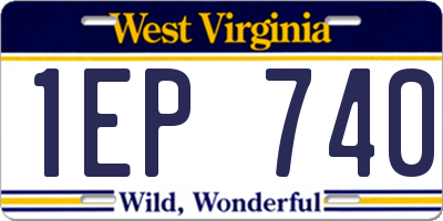 WV license plate 1EP740