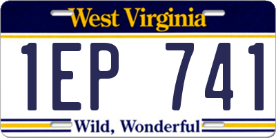 WV license plate 1EP741