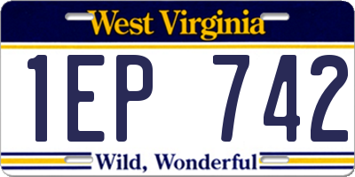 WV license plate 1EP742