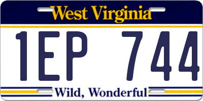 WV license plate 1EP744