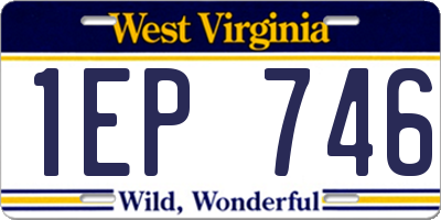 WV license plate 1EP746