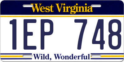 WV license plate 1EP748