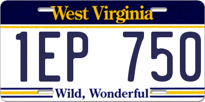 WV license plate 1EP750
