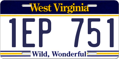 WV license plate 1EP751