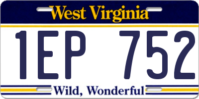 WV license plate 1EP752