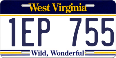 WV license plate 1EP755
