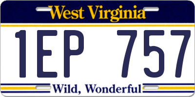 WV license plate 1EP757