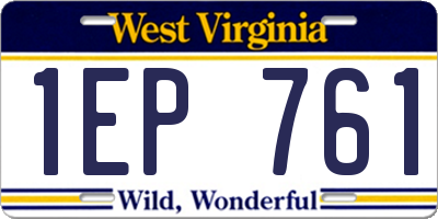 WV license plate 1EP761