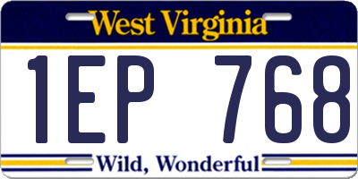 WV license plate 1EP768
