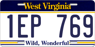 WV license plate 1EP769