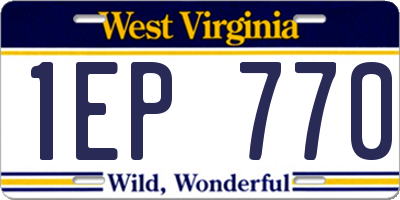 WV license plate 1EP770
