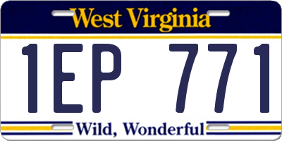 WV license plate 1EP771