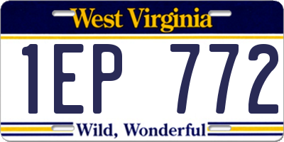WV license plate 1EP772
