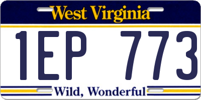 WV license plate 1EP773