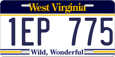WV license plate 1EP775