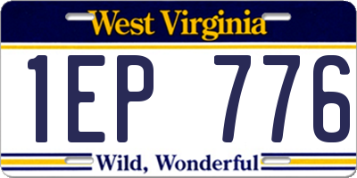 WV license plate 1EP776