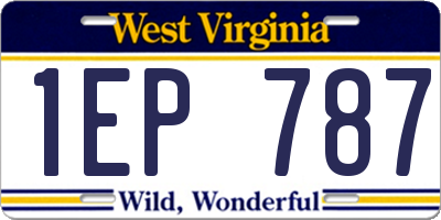 WV license plate 1EP787
