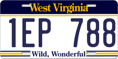 WV license plate 1EP788