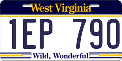 WV license plate 1EP790