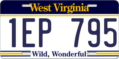 WV license plate 1EP795