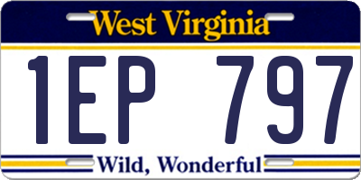 WV license plate 1EP797