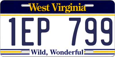 WV license plate 1EP799