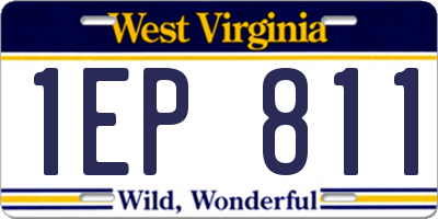 WV license plate 1EP811