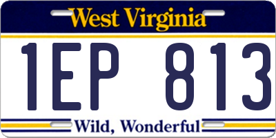 WV license plate 1EP813