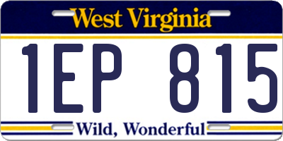 WV license plate 1EP815