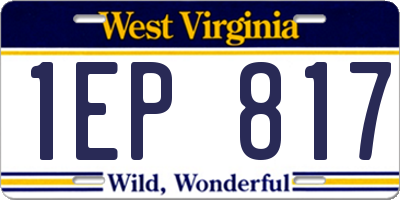 WV license plate 1EP817