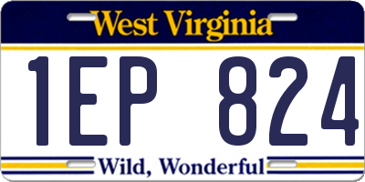 WV license plate 1EP824