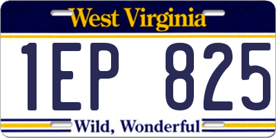 WV license plate 1EP825
