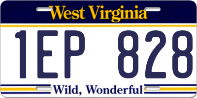 WV license plate 1EP828