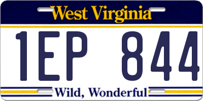 WV license plate 1EP844