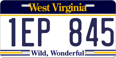 WV license plate 1EP845