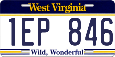WV license plate 1EP846