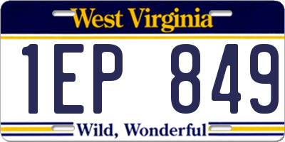 WV license plate 1EP849