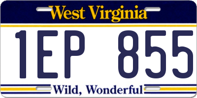 WV license plate 1EP855