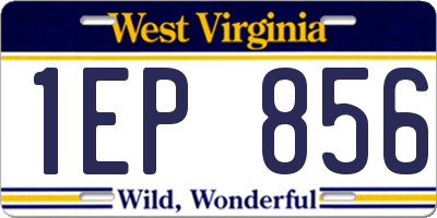 WV license plate 1EP856