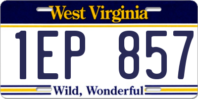 WV license plate 1EP857