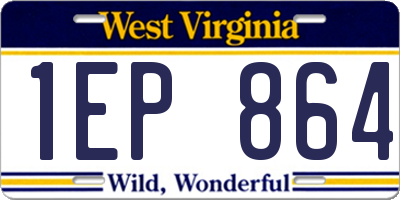 WV license plate 1EP864
