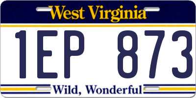 WV license plate 1EP873