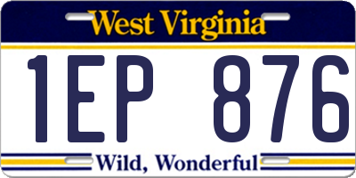 WV license plate 1EP876