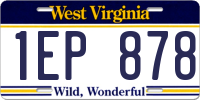 WV license plate 1EP878