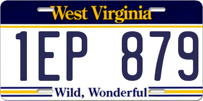 WV license plate 1EP879